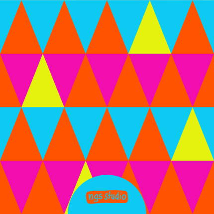 Cones Orange - bright geometric seamless pattern design inspired by ice cream cones, swim safe design, summer, swimwear, children's clothing