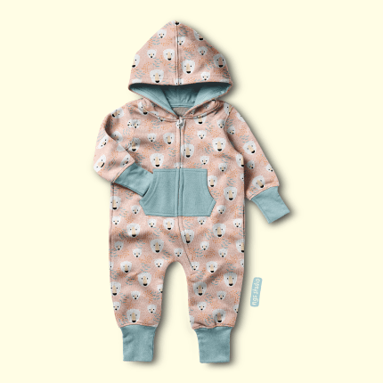 Arctic Rose - Colour exclusive, seamless, cute polar bear pattern with fun background, children's apparel, children's design