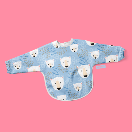 Arctic Blue - Colour exclusive, seamless, cute polar bear pattern with fun background, children's apparel, children's design